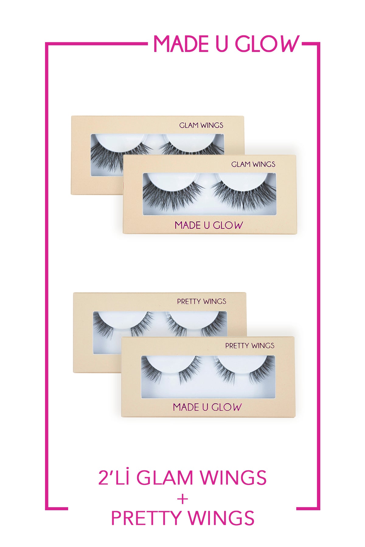 2'li Glam Wings & 2'li Pretty Wings Exclusive Kirpik Seti